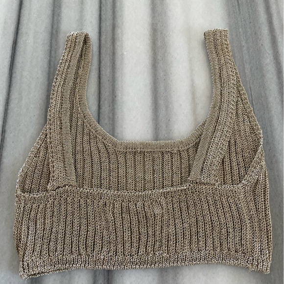 Sienna Gold Metallic Shimmer Two Piece Crop Top & Skirt XS New - Picture 5 of 5